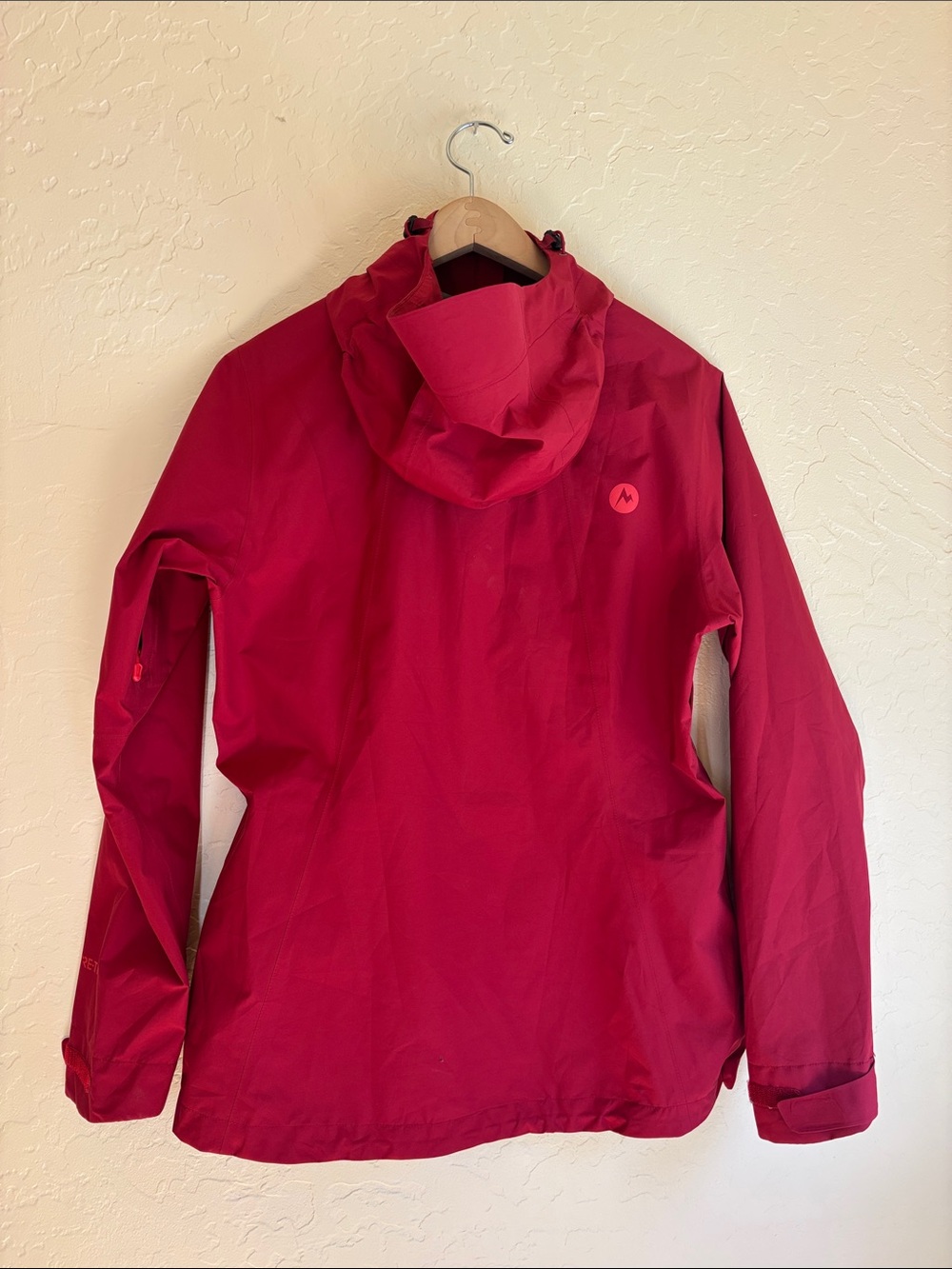 Marmot Rain Jacket Zip Up Red Medium - Picture 4 of 6